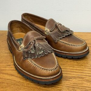 Vtg Orvis Brown Leather Tassel Kiltie Loafers Slip-on Shoes Men's Size 10.5D
